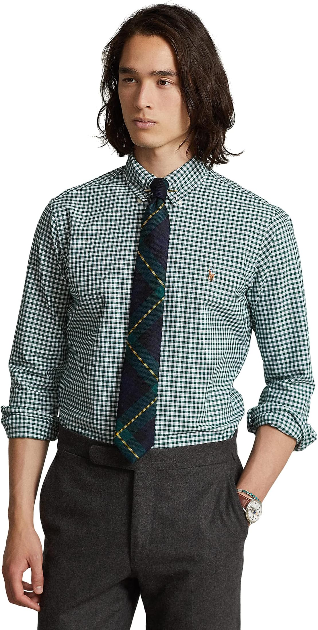 

Мужская рубашка Оксфорд классического кроя Polo Ralph Lauren, Pine/White