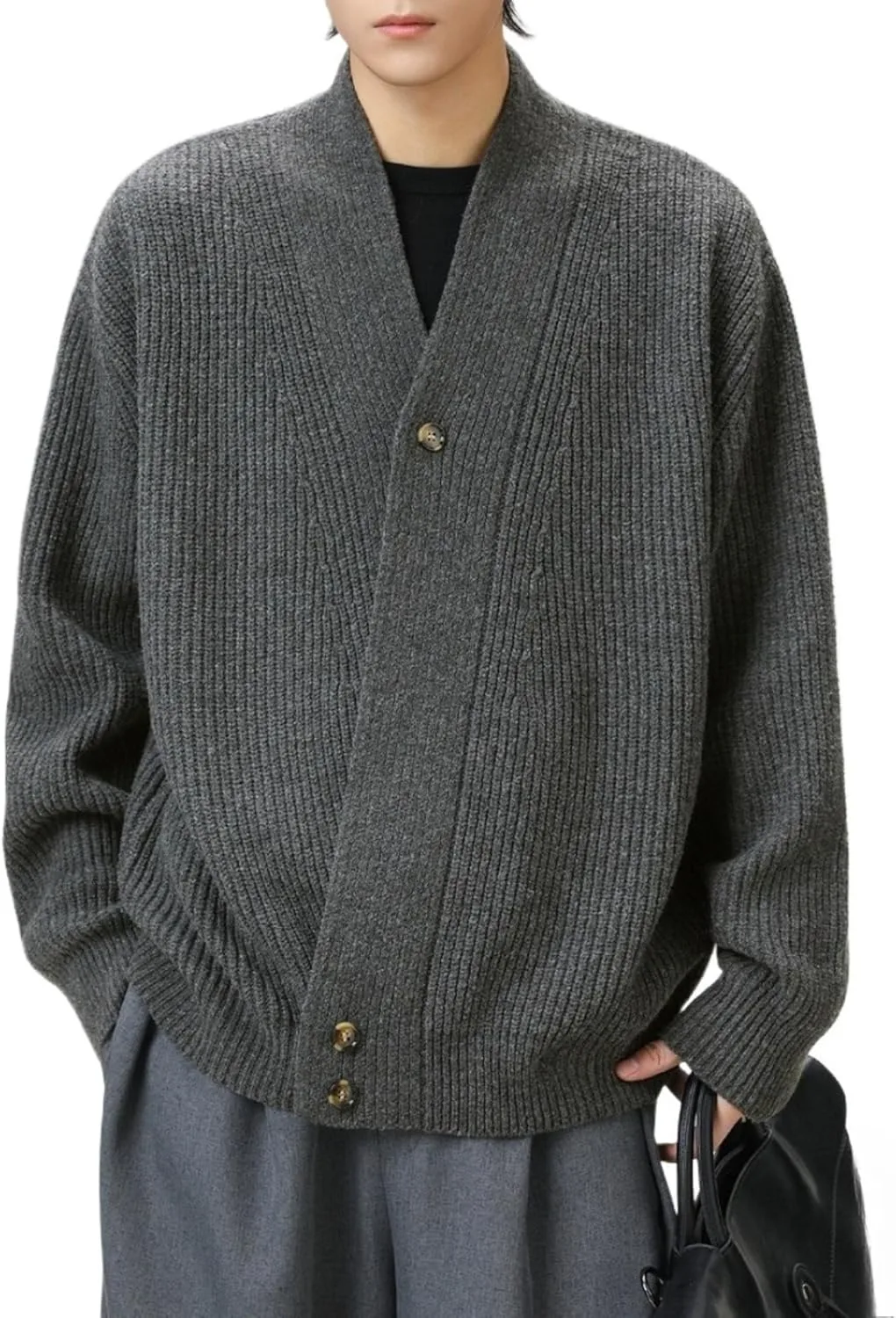 

Pohadon винтажный кардиган для мужчин, Y2K эстетика, японский трикотаж