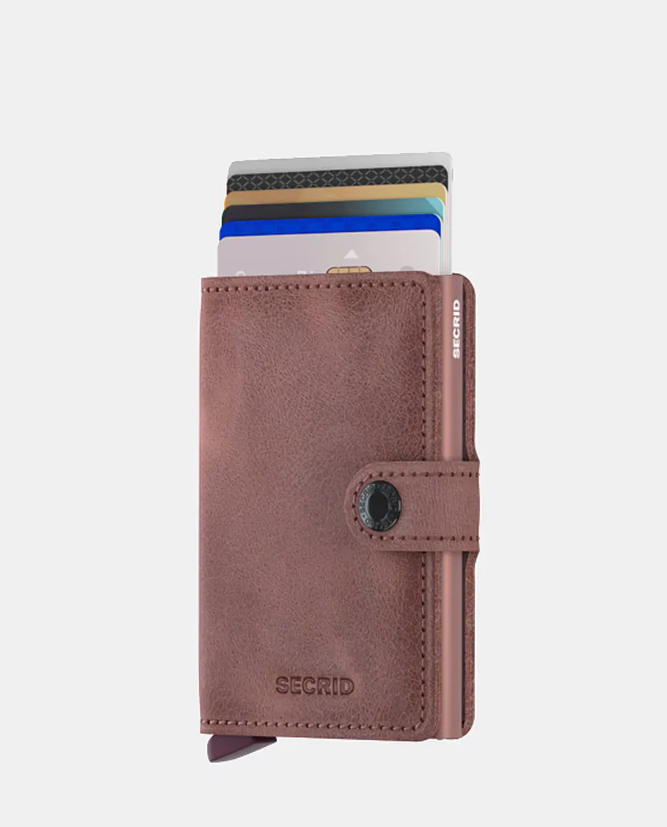 

Визитница из лиловой винтажной кожи с защитой RFID Secrid, цвет Maquillaje