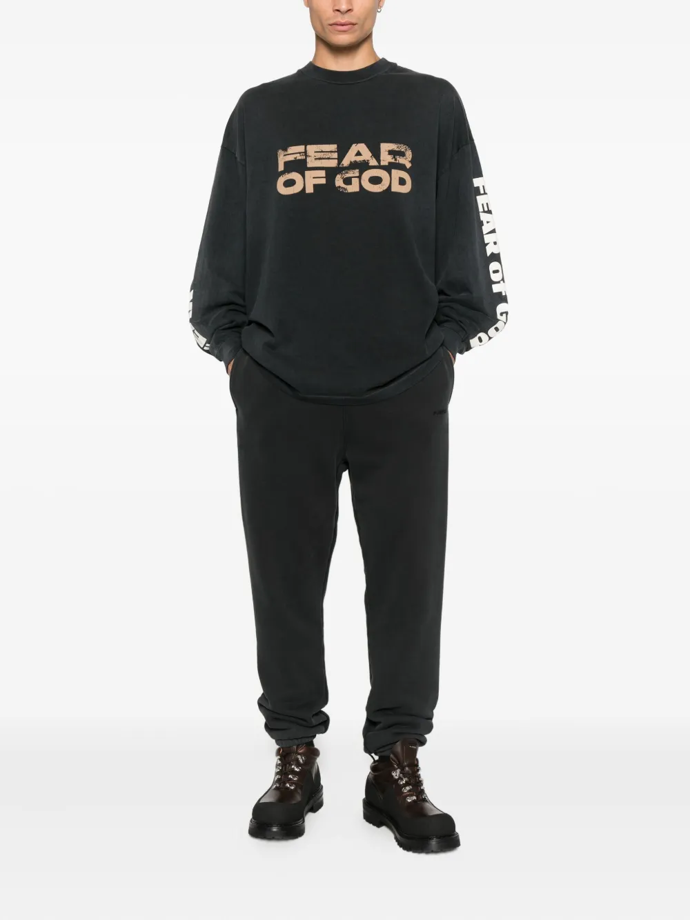 Футболка с длинными рукавами и логотипом Fear Of God, черный — фото 2