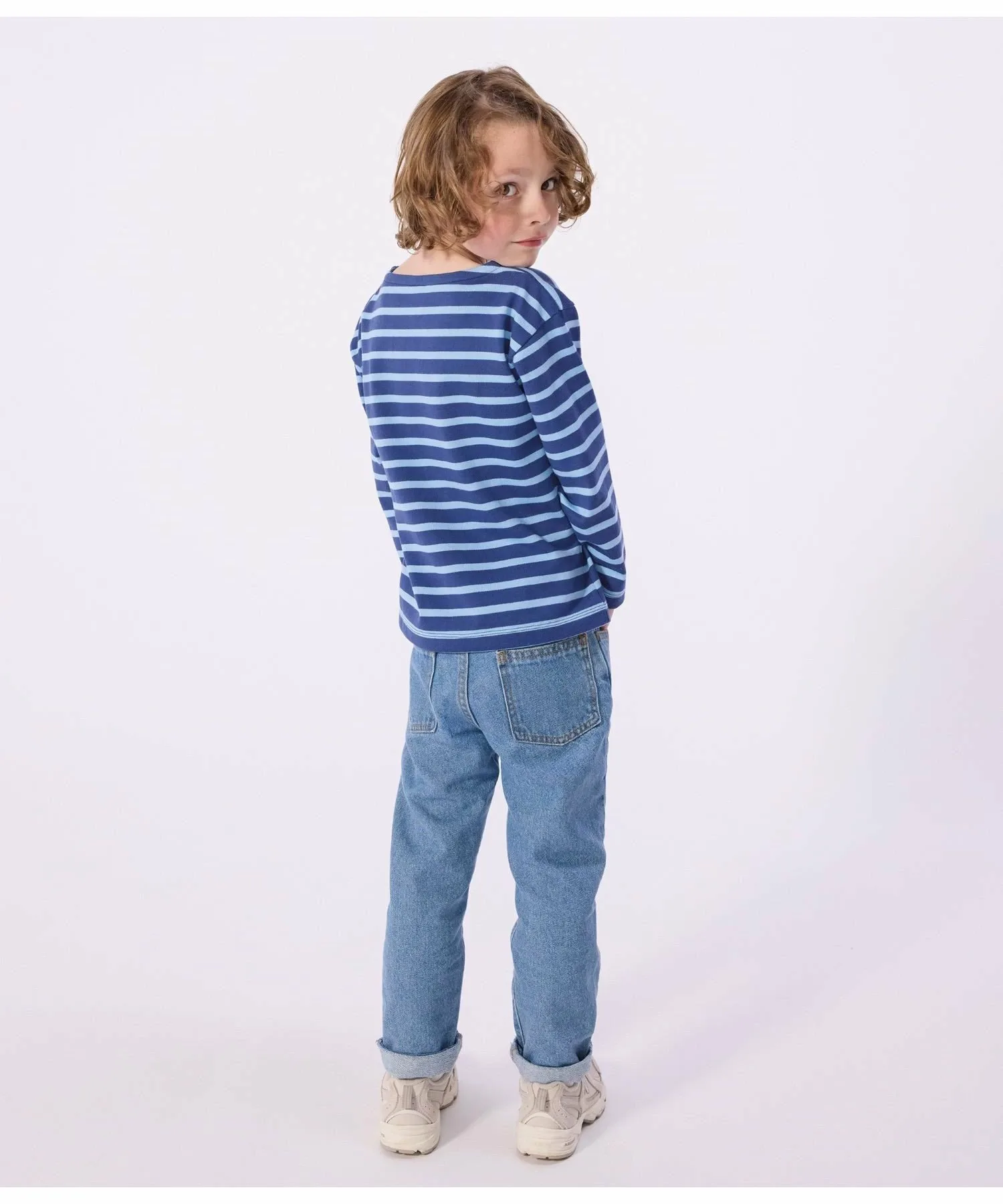 Пуловер Marinière с длинными рукавами PETIT BATEAU, Blue/Light Blue — фото 2