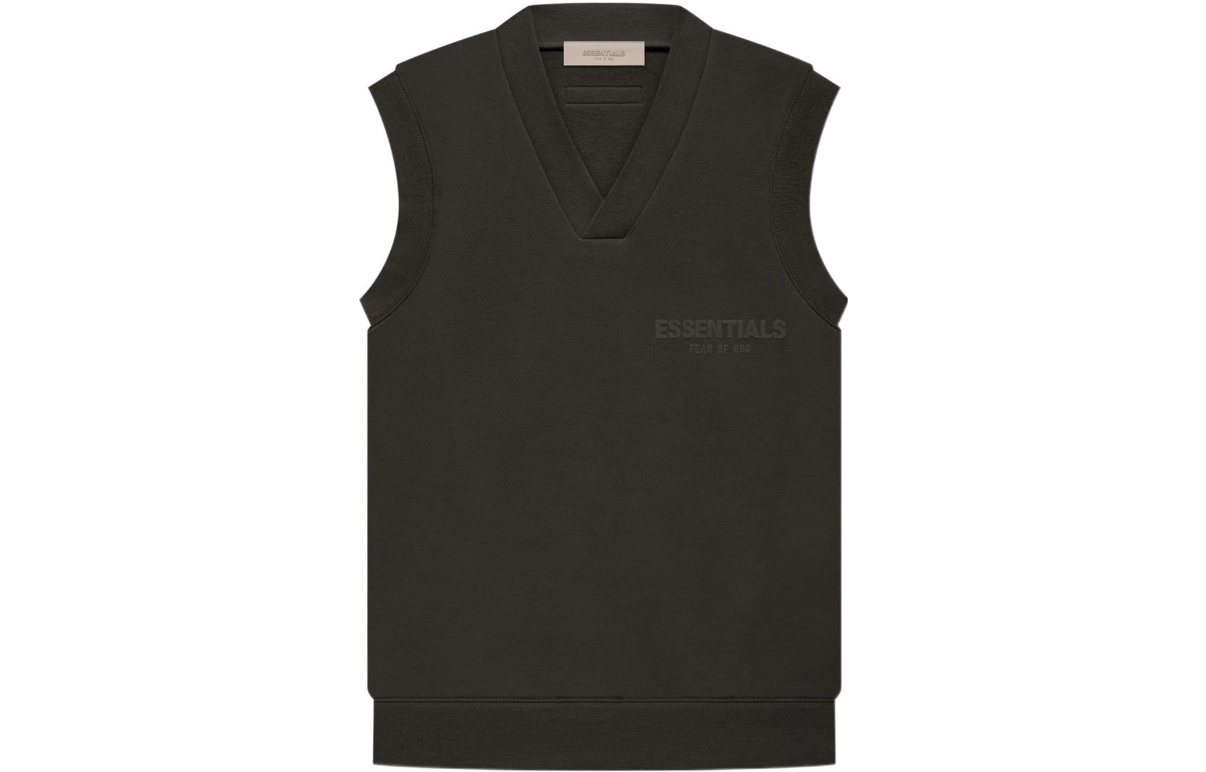 Fear Of God Essentials Женский жилет с V-образным вырезом темно-серый, Gray Black — фото 3