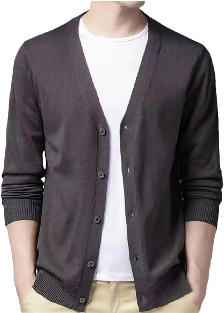 

Плюс сайз мужской воротник V-образный кардиган для осени/зимы