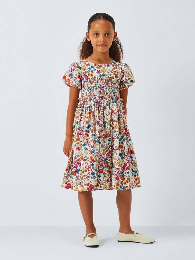 

Детское платье с цветочным принтом и пышными рукавами John Lewis Heirloom Collection, Multi