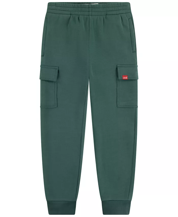 

Брюки-джоггеры с карманами карго из флиса для мальчиков 8-20 лет Levi'S, зеленый