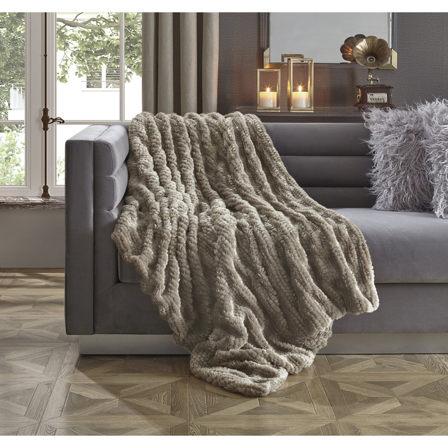

Вязаный плед Inspired Home Noelia, цвет Brown
