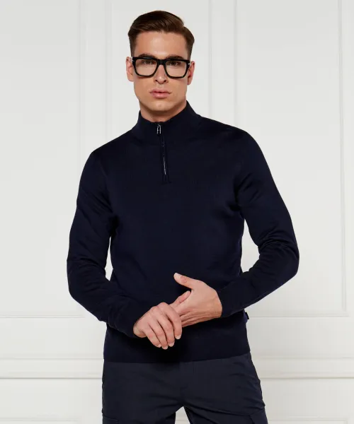 

Водолазка из шерсти эбенджи Regular fit Boss, синий