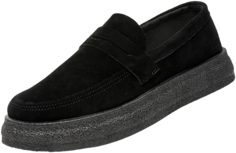 

Мужские повседневные слипоны с толстой подошвой - легкие, с круглым носком, повседневные, для бега и активного отдыха на улице Fusecottc, черный