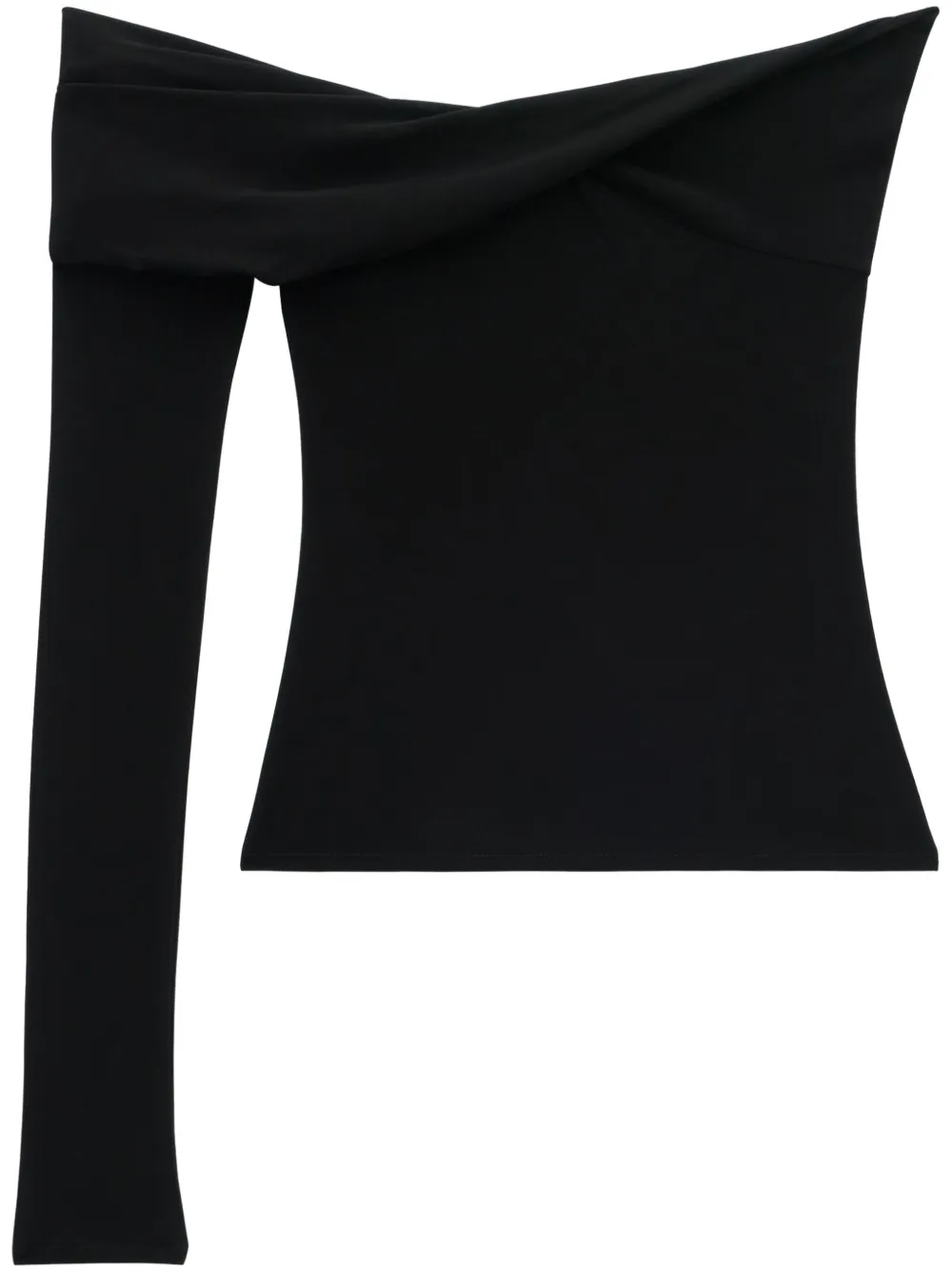 

Драпированный топ из джерси Courrèges, черный