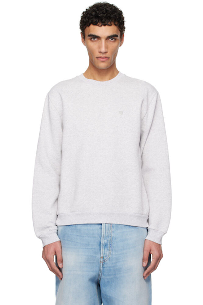

Серая флисовая толстовка с круглым вырезом Acne Studios