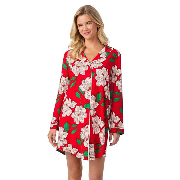 

Женская уютная ночная рубашка с длинным рукавом Draper James, Holiday Red Magnolia