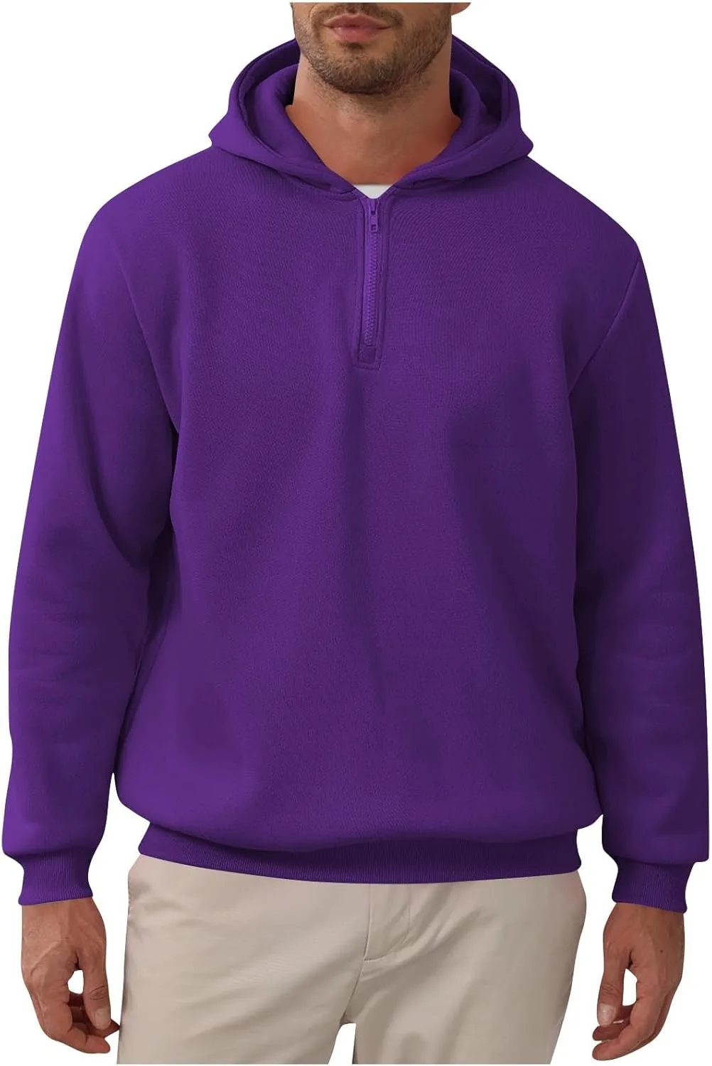 

Толстовка с молнией на четверть мужская 2025 мода худи пуловер casual длинный рукав для тренировок