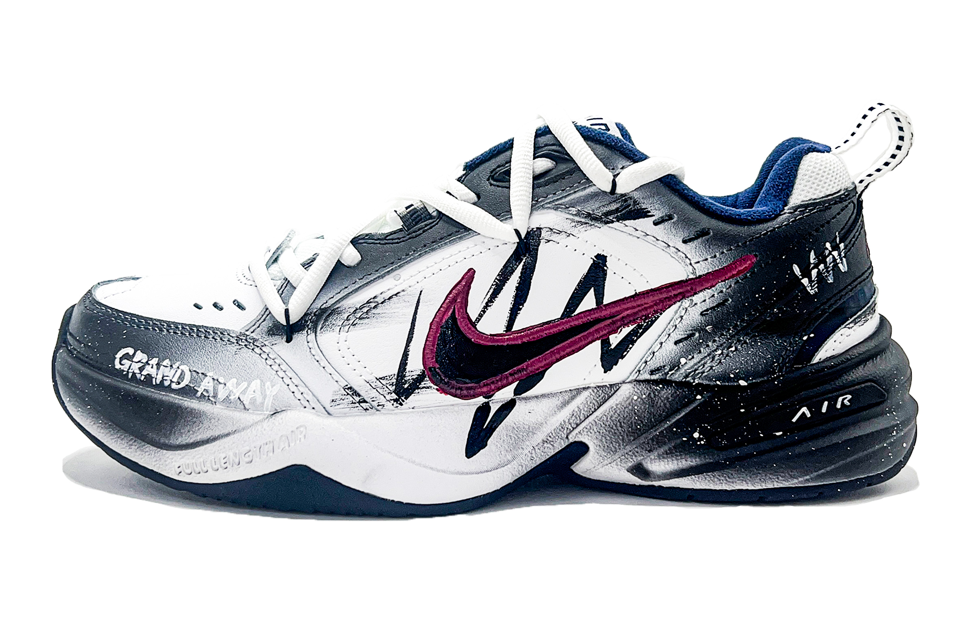 

Nike Air Monarch 4 легкие низкие массивные кроссовки, увеличивающие рост, мужские, белые, черные, синие
