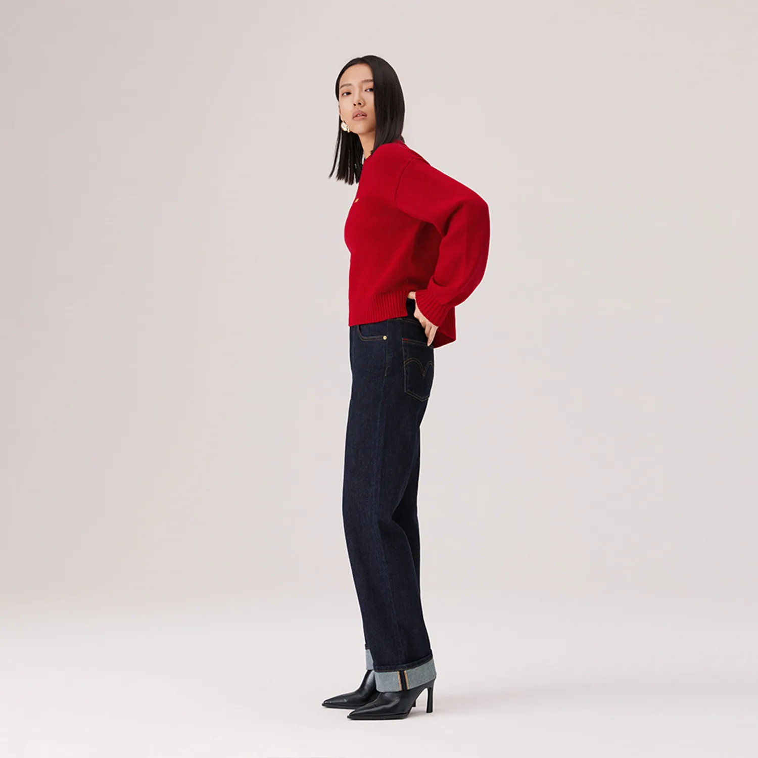 Levis Джинсы Year Of The Horse Limited Collection для женщин, цвет navy, умеренный прямой крой — фото 4
