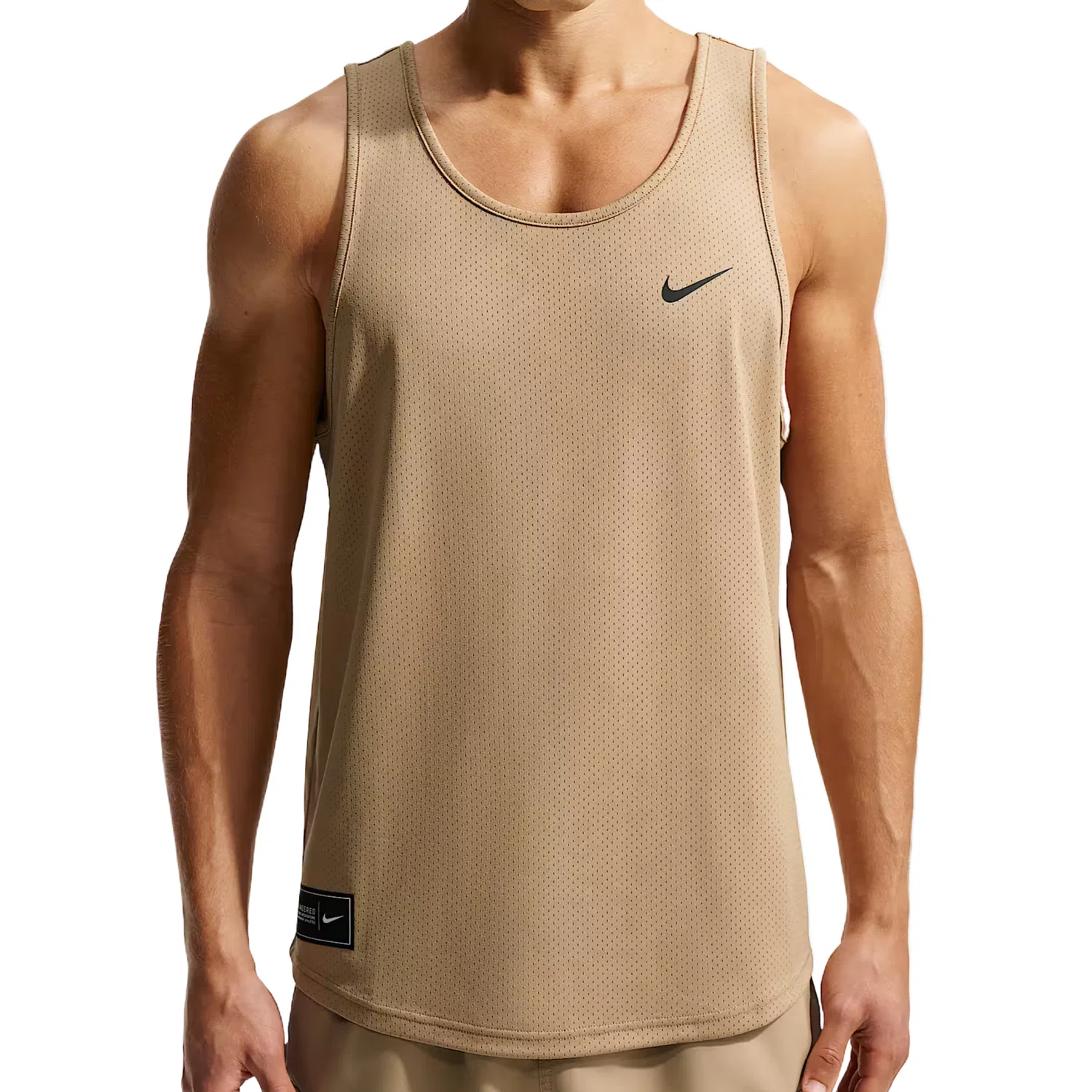 Майка мужская Apricot Tea Brown/Cool Gray/Black/Black, круглый вырез, средней посадки Nike