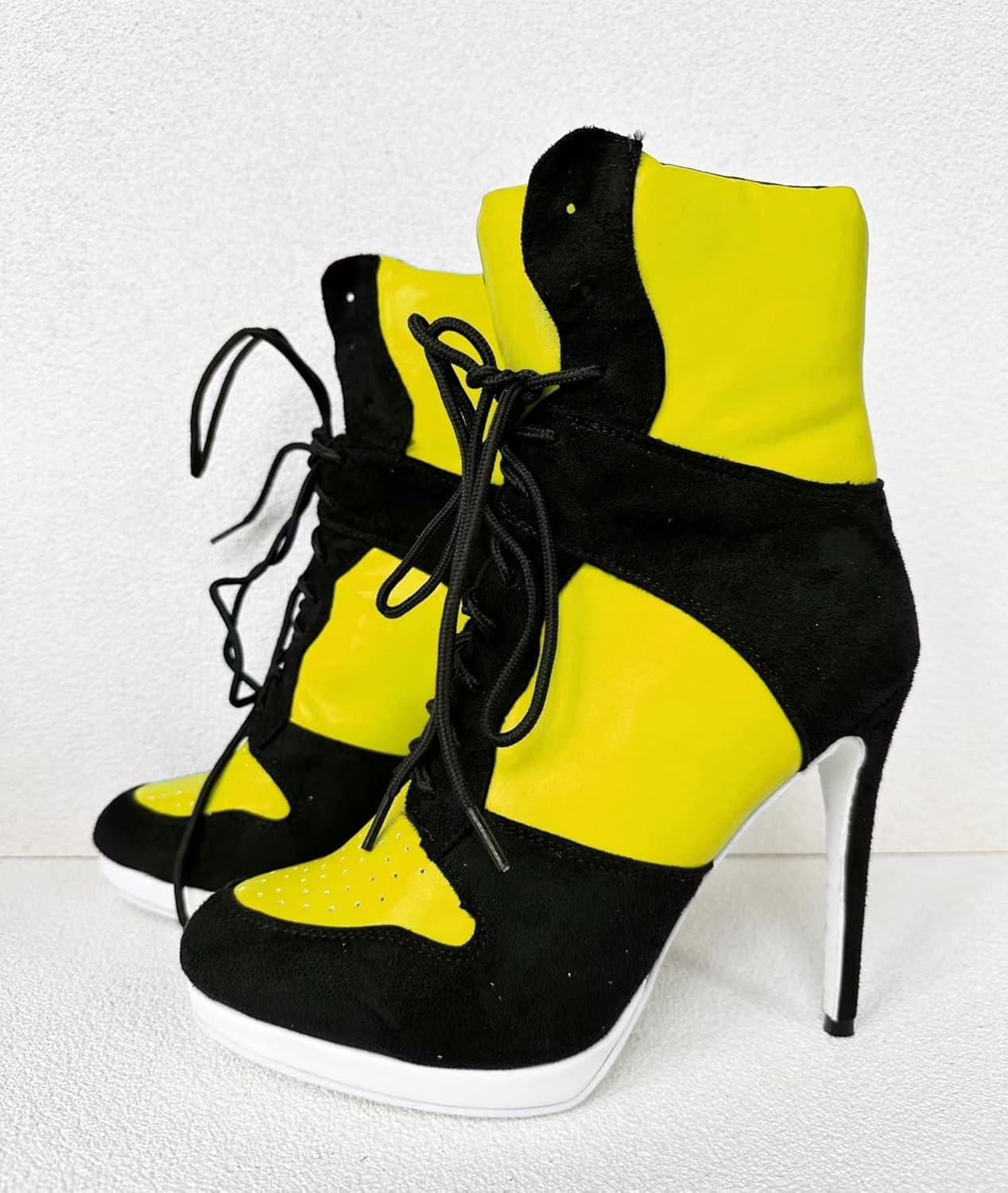 Ботильоны Frankie Hsu Stiletto Sport с высокой шпилькой для баскетбола, черные замшевые классические белые кроссовки-бутсы, дизайнерская обувь больших размеров для женщин и мужчин — фото 3