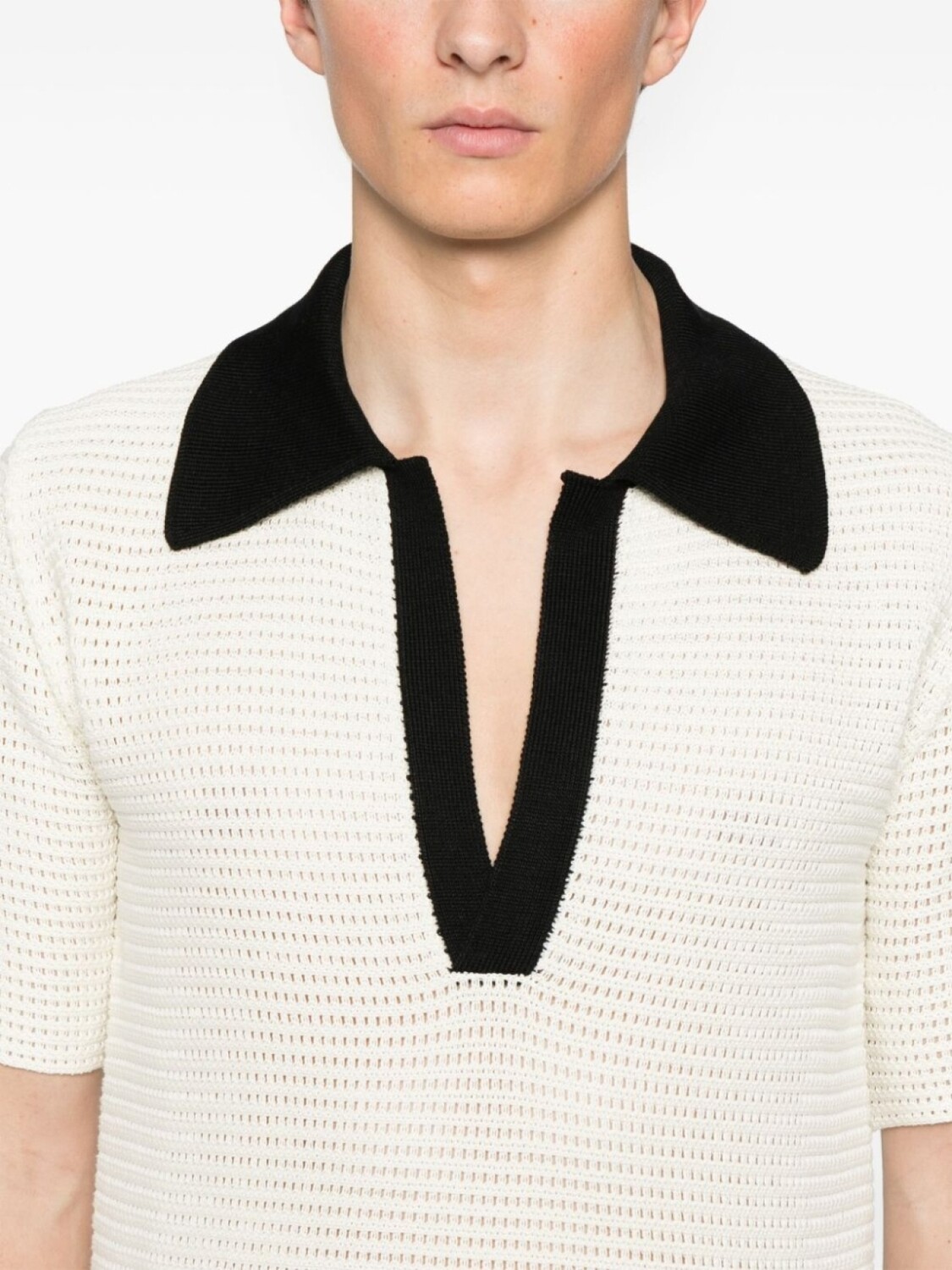 Jil Sander трикотажная рубашка поло, белый — фото 4