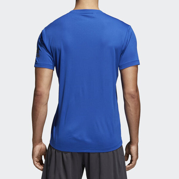 Футболка sports round neck short sleeve 'bright blue' Adidas, синий — фото 4