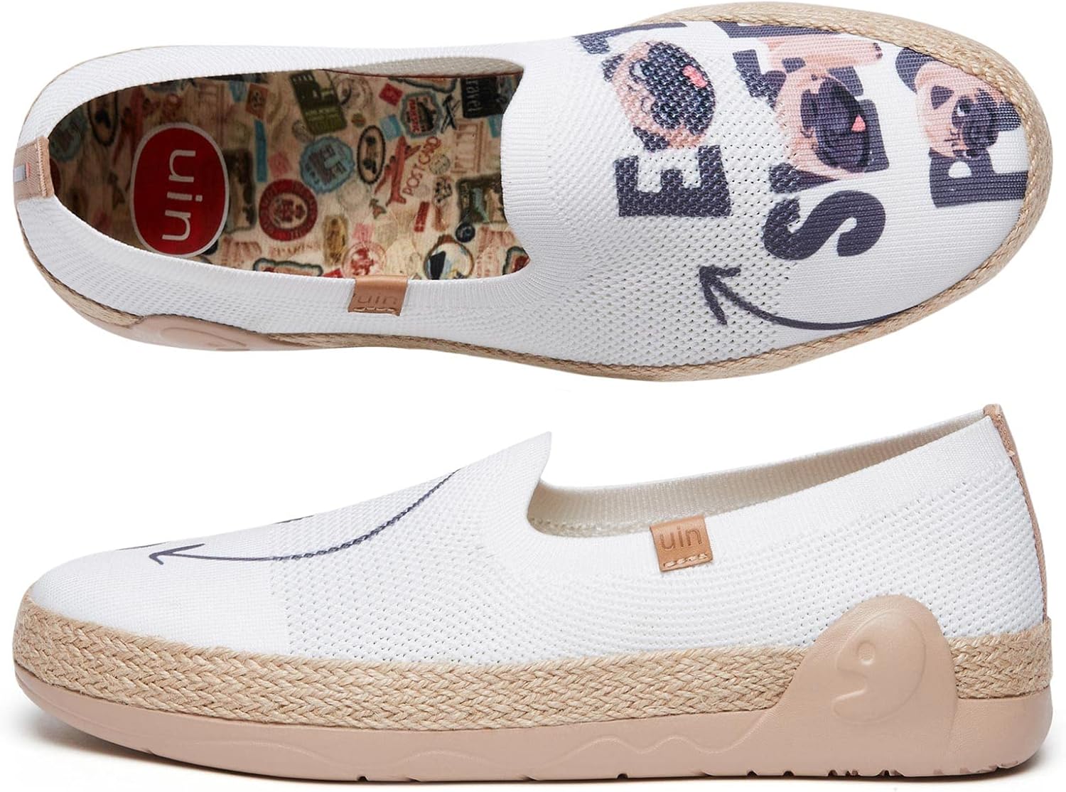 Мужские эспадрильи UIN Slip Ons- легкие прогулочные повседневные лоферы, удобные, с ручной росписью, серия Marbella, Marbellaⅱ-my Day 2 — фото 2