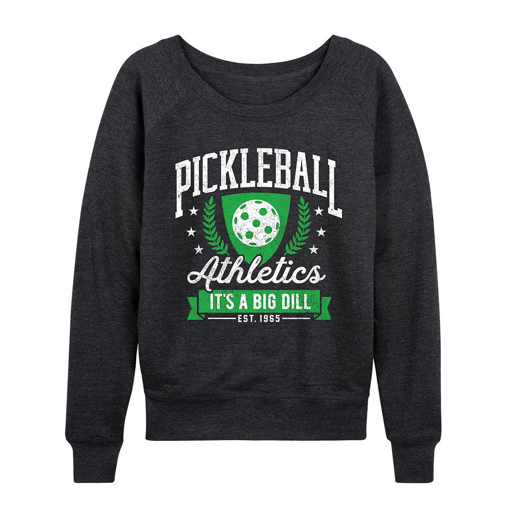 

Женский легкий свитшот из френч терри Pickleball Athletics Big Dill Licensed Character, цвет Heather Gray