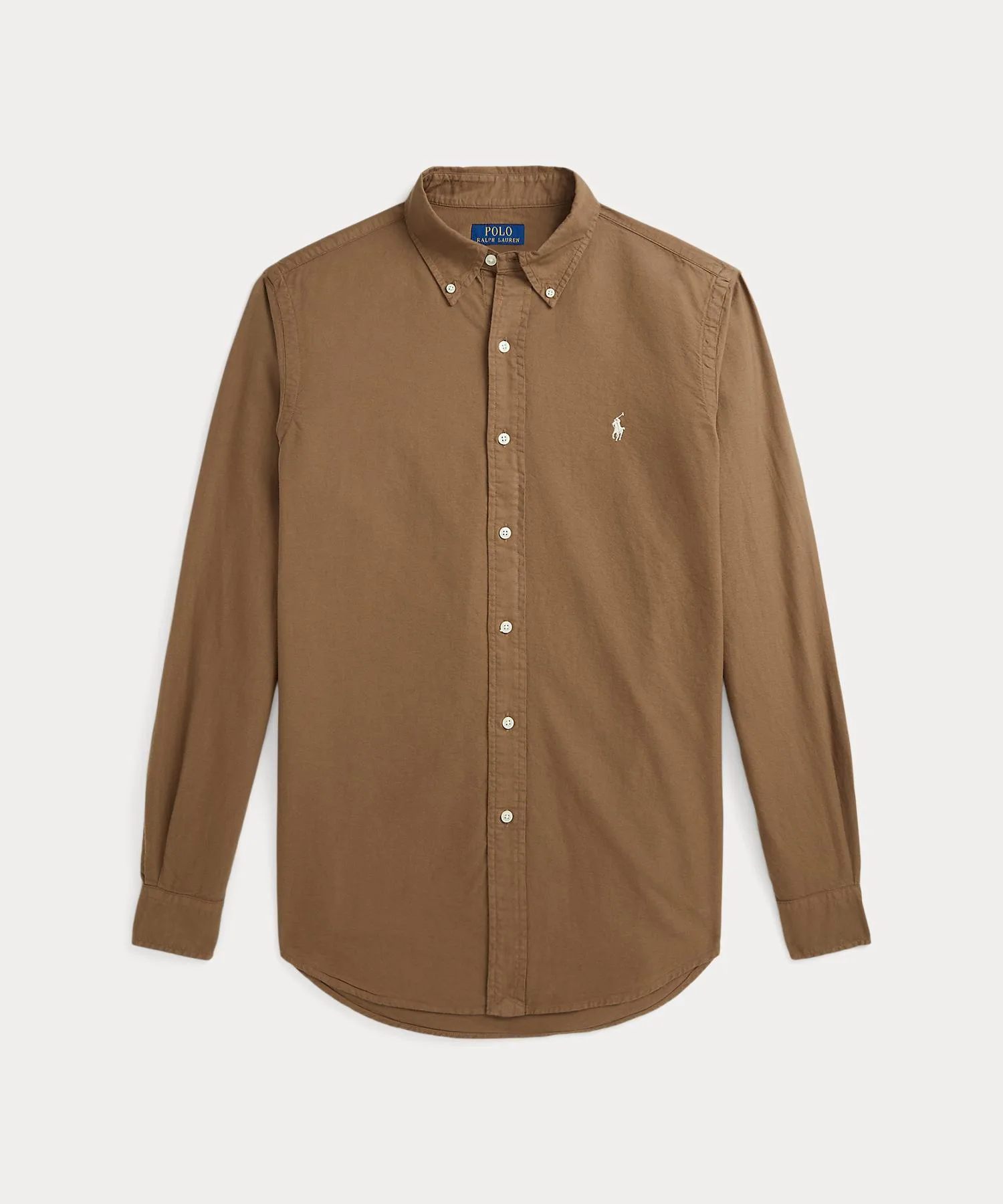 Мужская рубашка оксфорд с гамент-дай Classic Fit POLO RALPH LAUREN серая