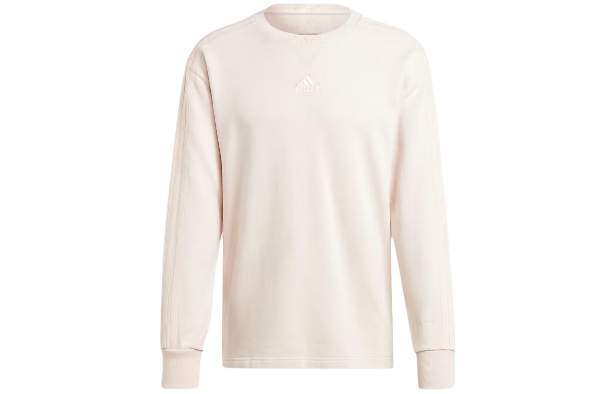 Футболка Adidas All Szn French Terry 3 Stripes Garment Wash Crew, светло-фиолетовый — фото 2