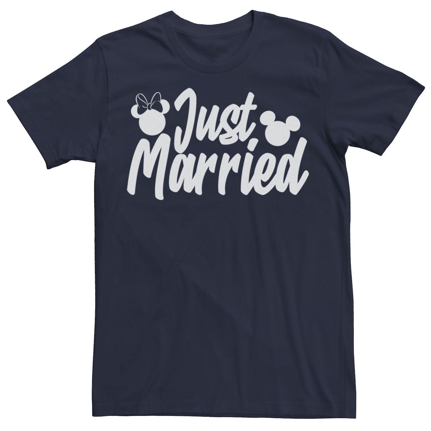

Мужская футболка с текстом Disney Mickey & Friends Mickey & Minnie Just Married Licensed Character
