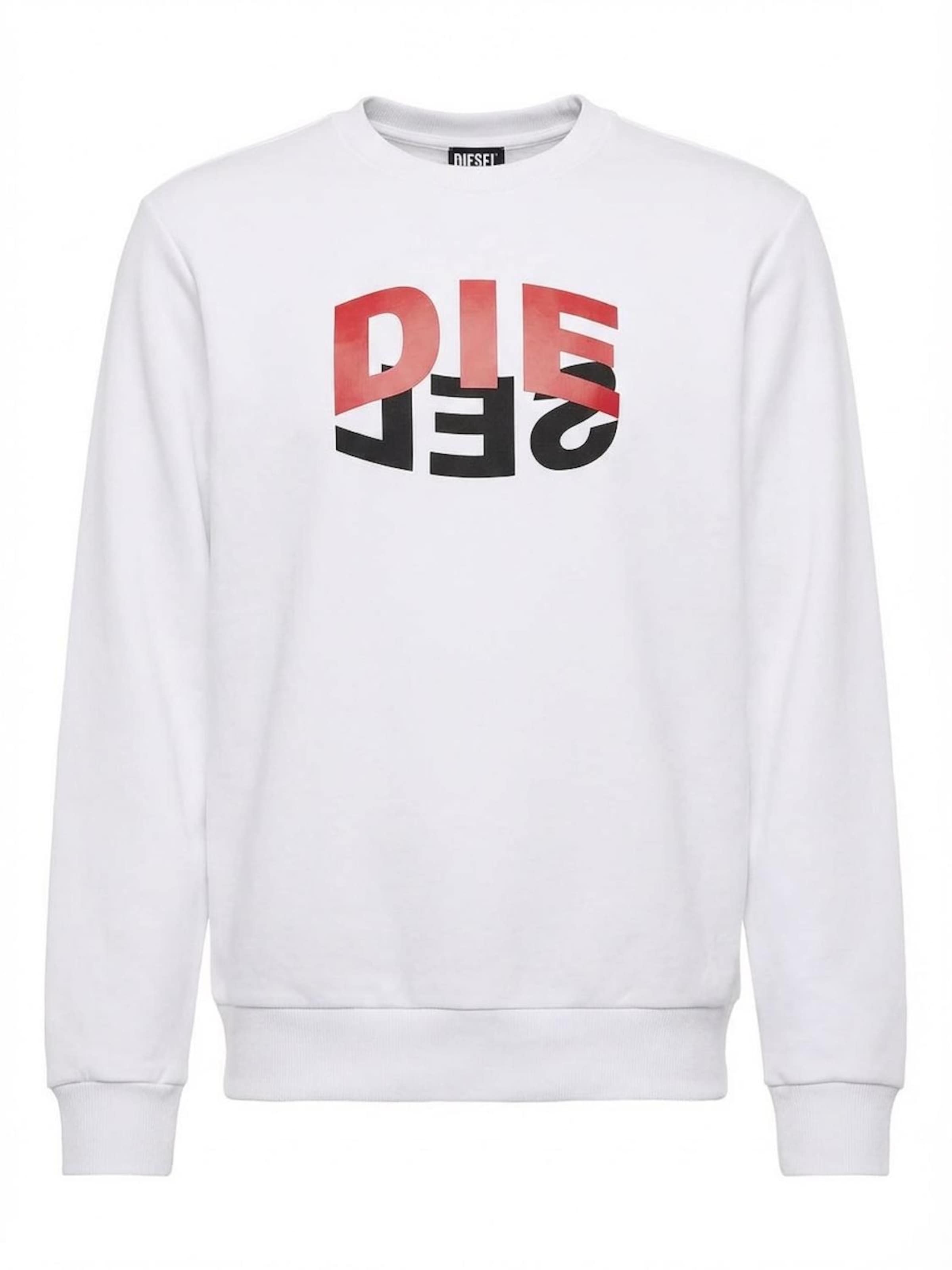 DIESEL Свитер 'S-GIRK-N80' белого цвета