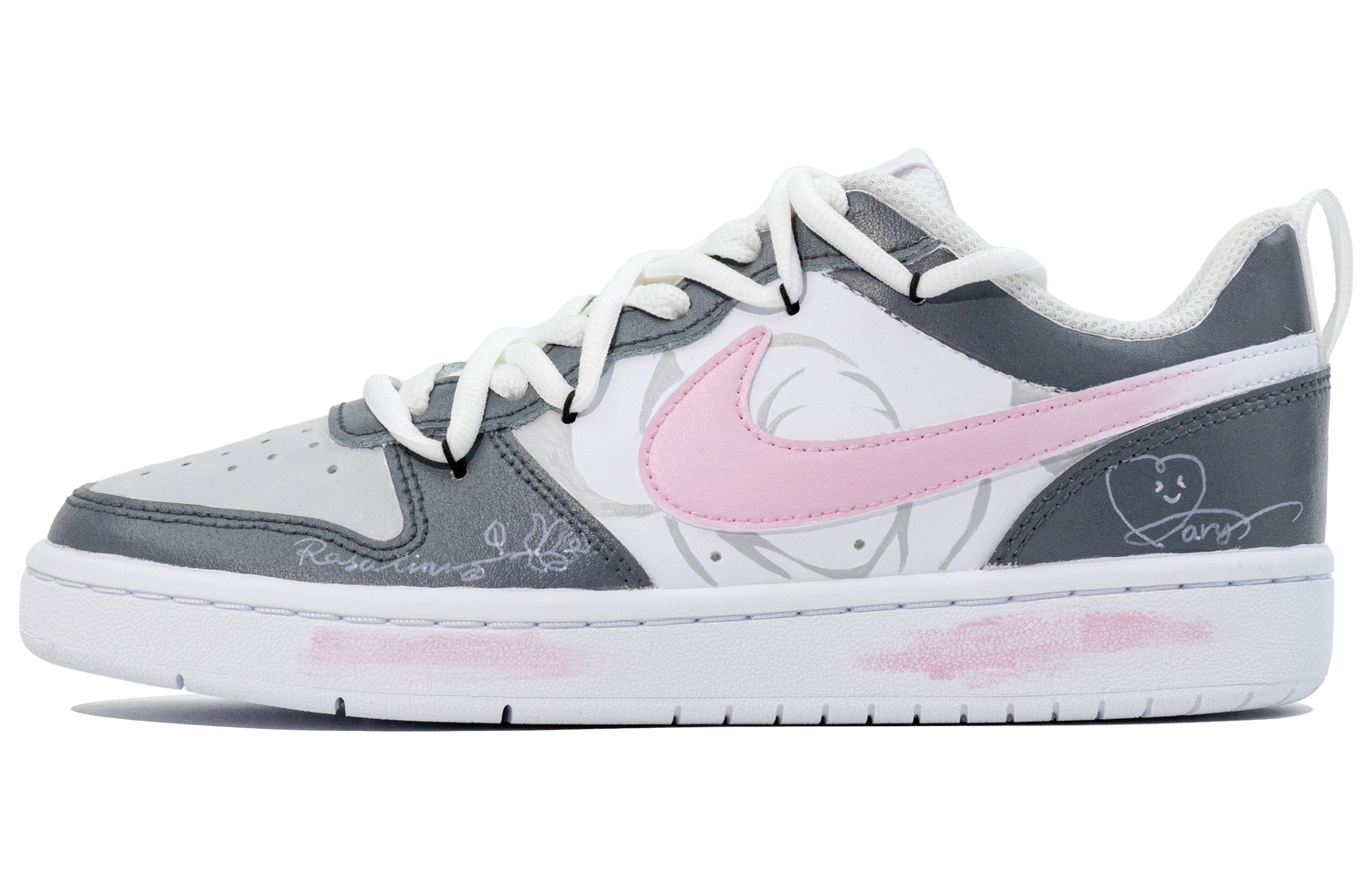 

Court Borough Rose Signal Slip Resistant Cushioning Low top детские скейтбординг кроссовки для подростков Nike, серый