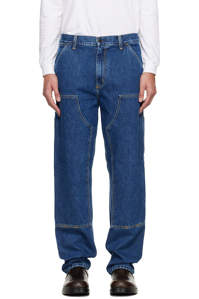 

Carhartt Work In Progress Синие джинсы с двойной окантовкой колена