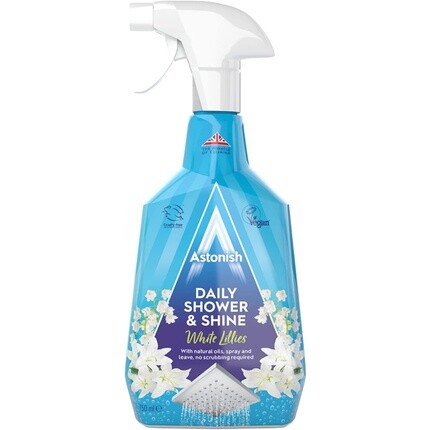 

Daily Shower and Shine Веганский спрей для душа, не тестируемый на животных, 750 мл, белые лилии Astonish