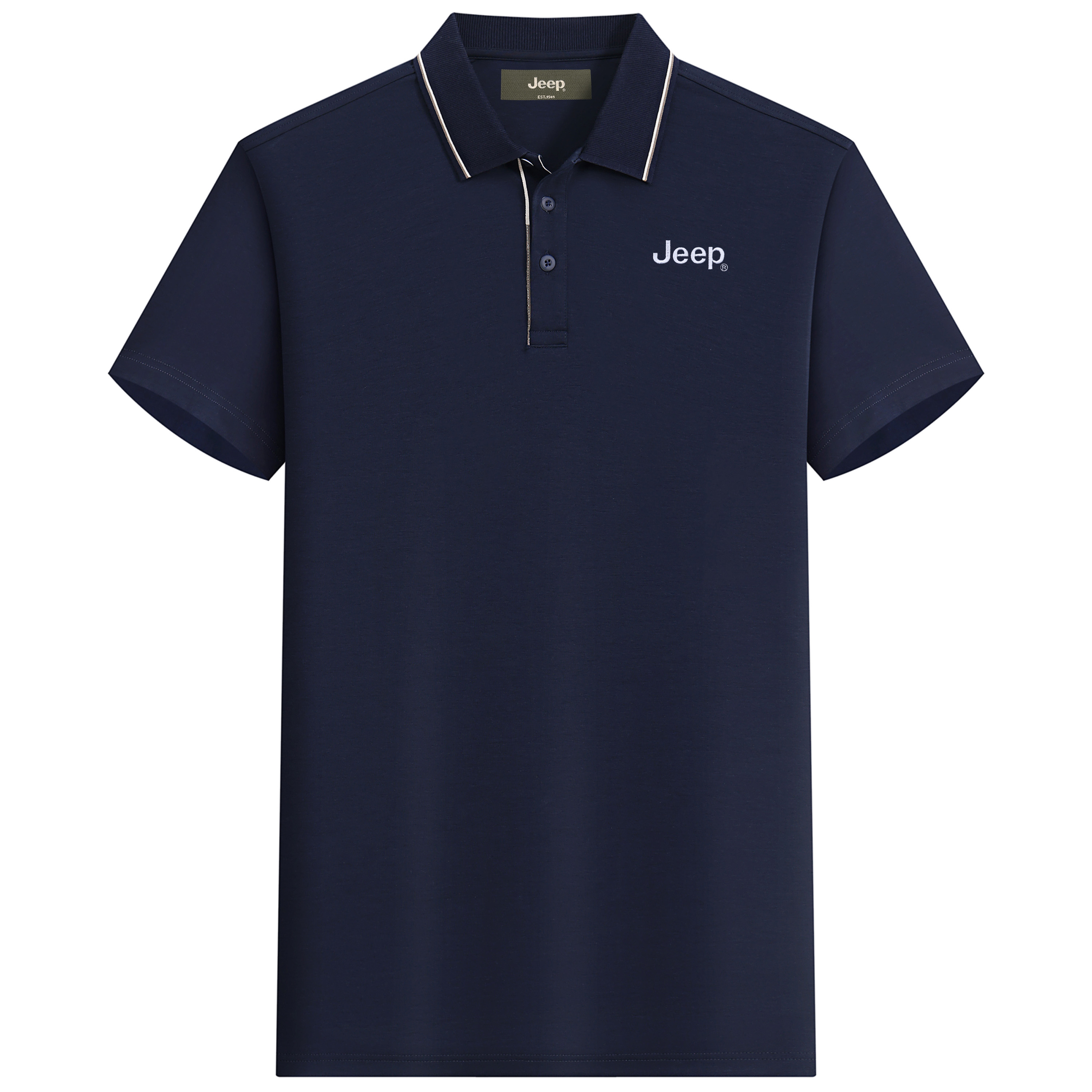 

Футболка-поло Unisex с воротником-поло, умеренно прямого кроя Jeep, темно-синий