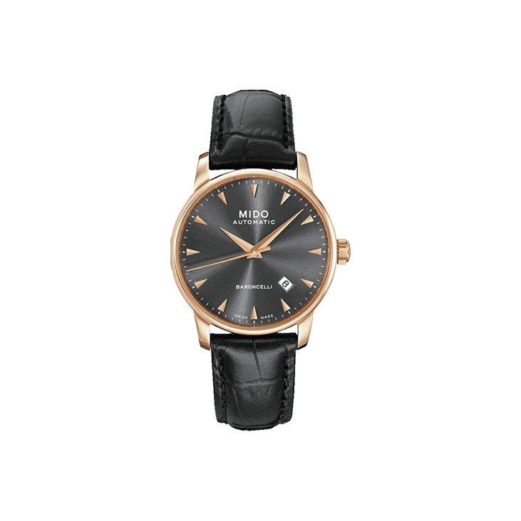 

MIDO Часы Men's Baroncelli Watch, Anthracite Ash Tray Black Belt
