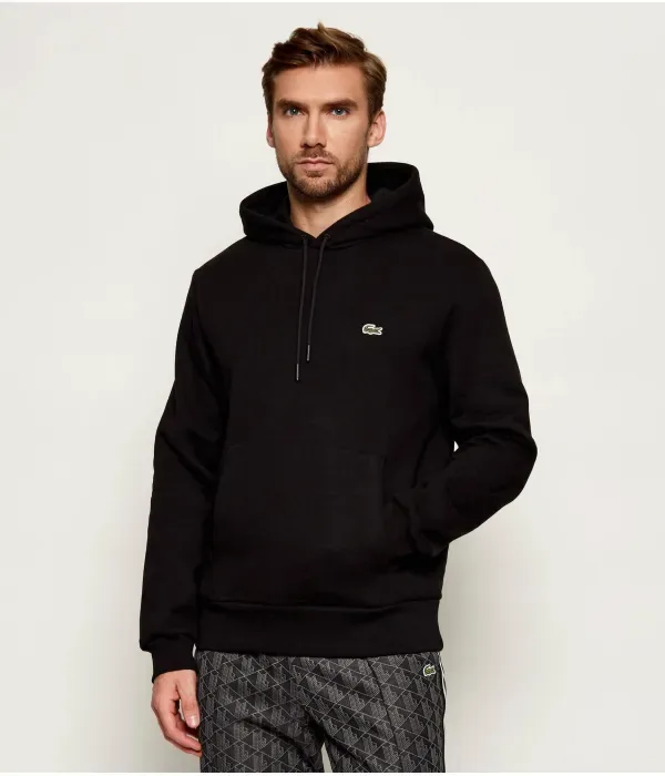 Толстовка Lacoste Classic Fit, хлопок со спандексом, черный