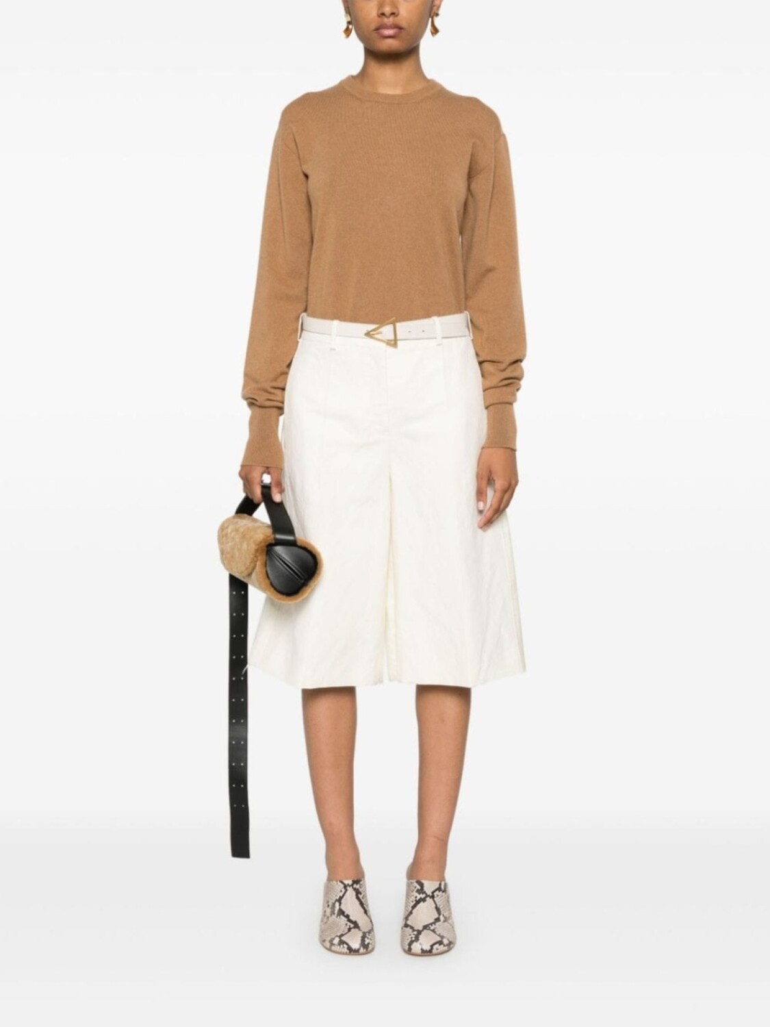 

Jil Sander кашемировый джемпер с круглым вырезом, нейтральный цвет