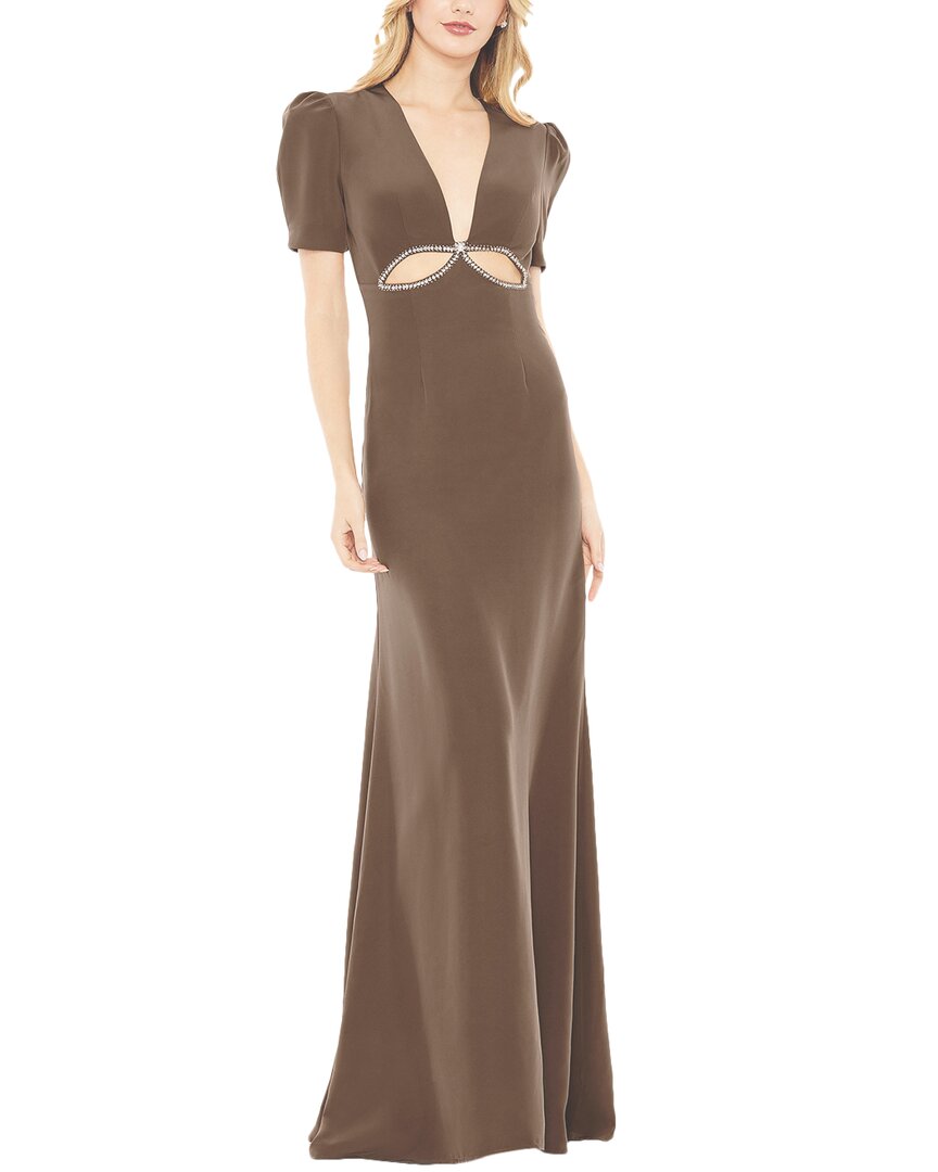 

Вечернее платье Mac Duggal с пышными рукавами и декоративными вырезами