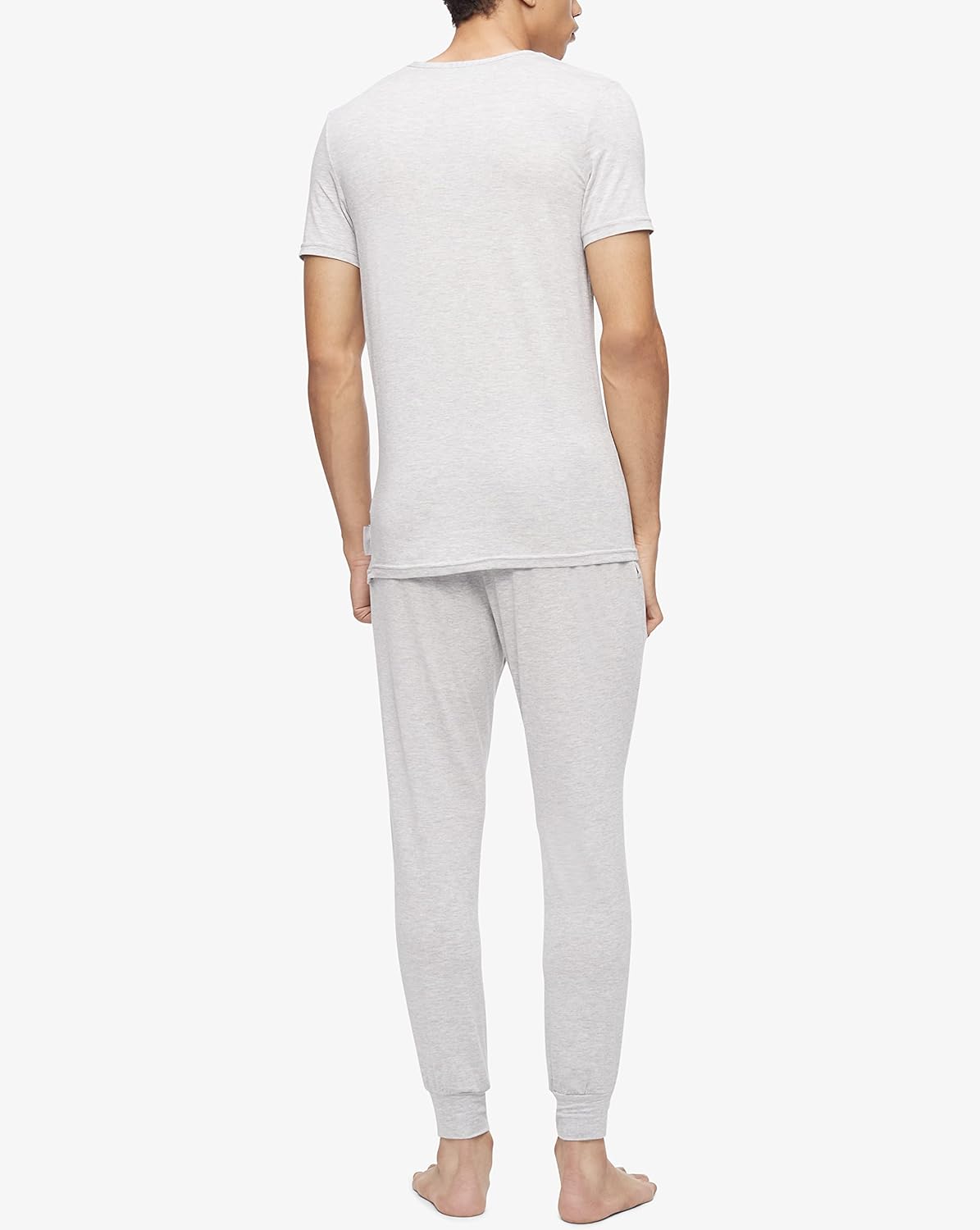 Мужская ультрамягкая современная футболка Calvin Klein из модала с круглым вырезом, Grey Heather — фото 2