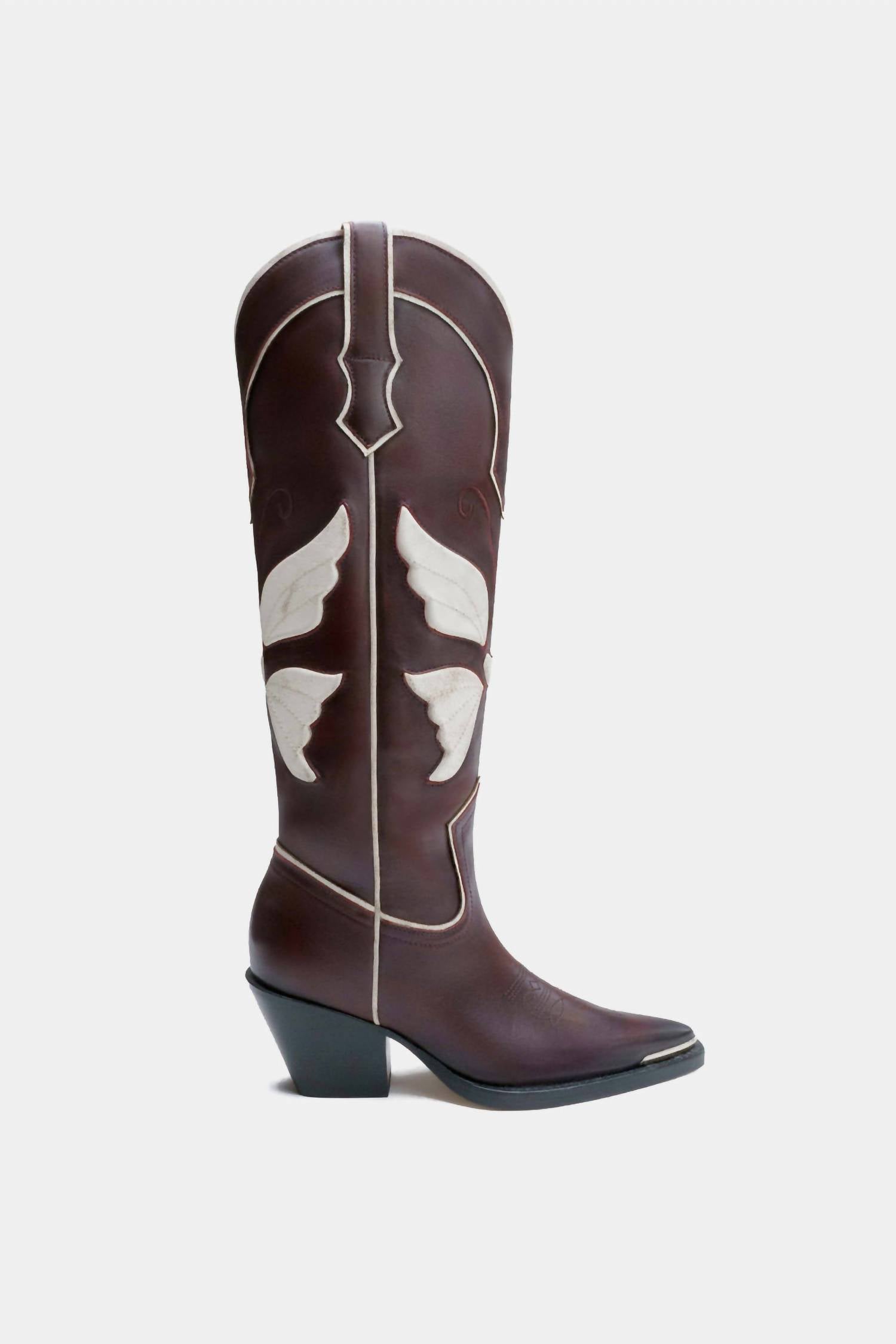Женские кожаные вестерн-ботинки бордовые Dante Shoes