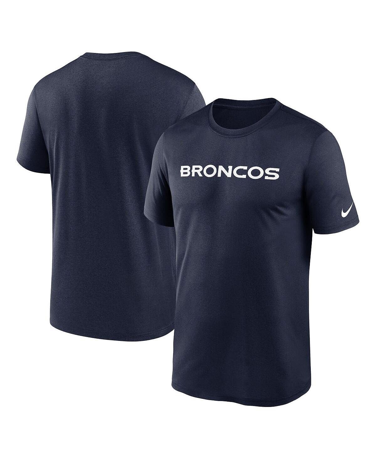

Мужская темно-синяя футболка Denver Broncos Legend Wordmark Performance Nike, Синий, Мужская темно-синяя футболка Denver Broncos Legend Wordmark Performance Nike