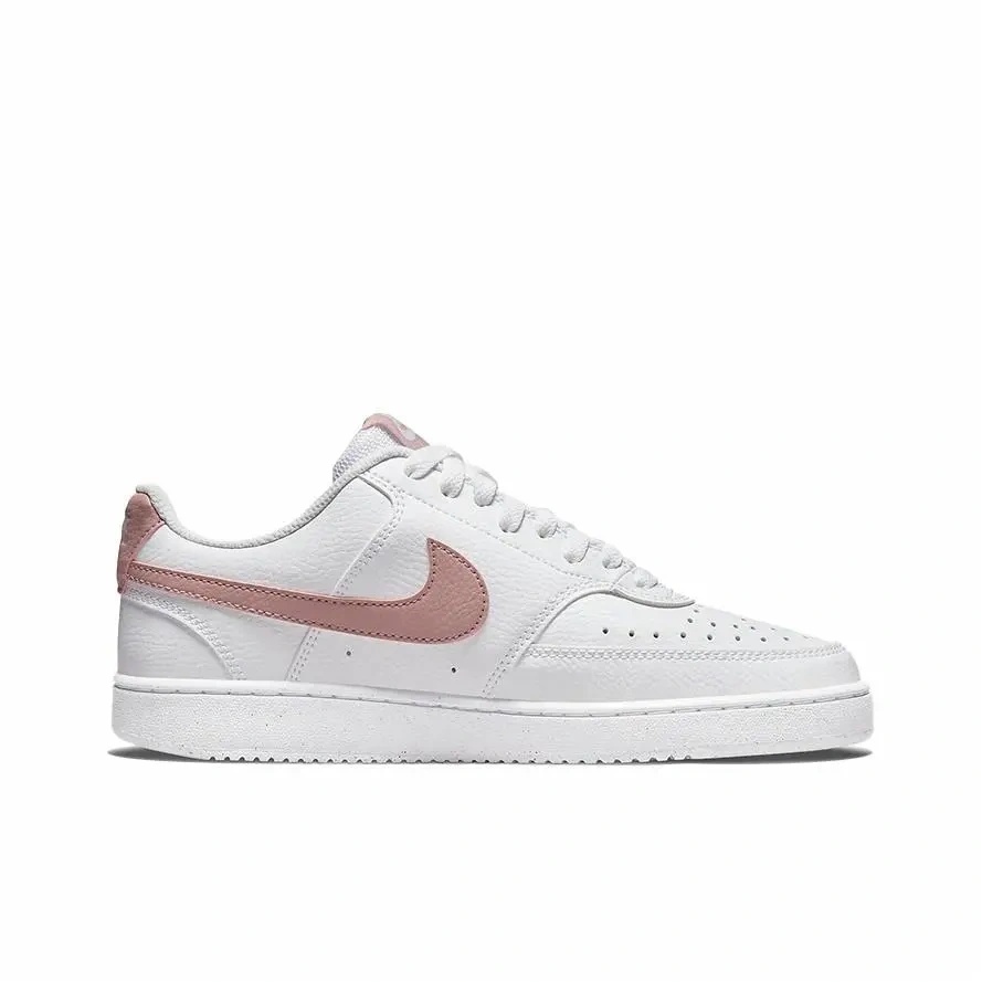 Детские низкие кроссовки для скейтбординга Court Vision Nike, белый/розовый — фото 2