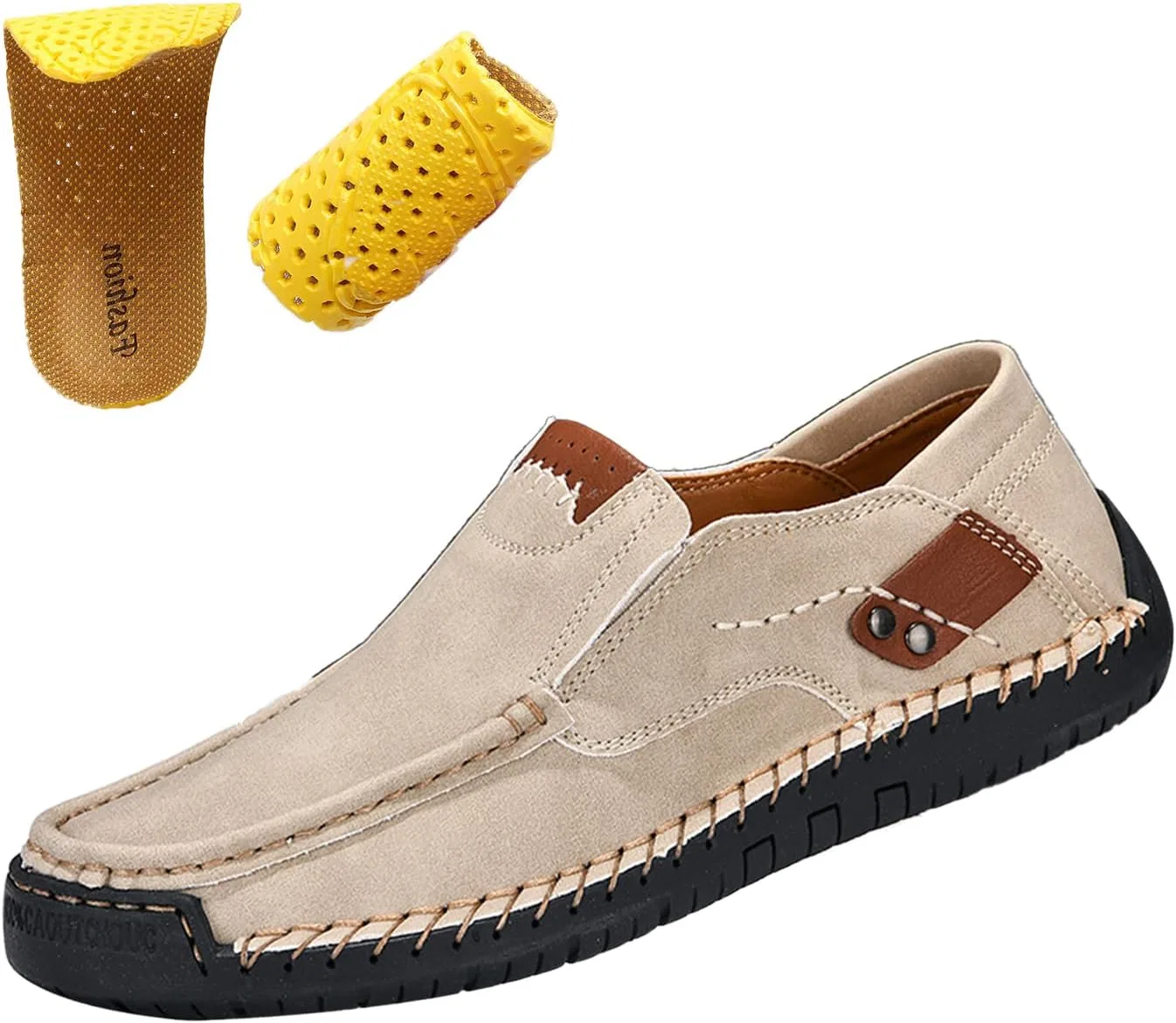 Лоферы из натуральной кожи, Beige MOYOWEI