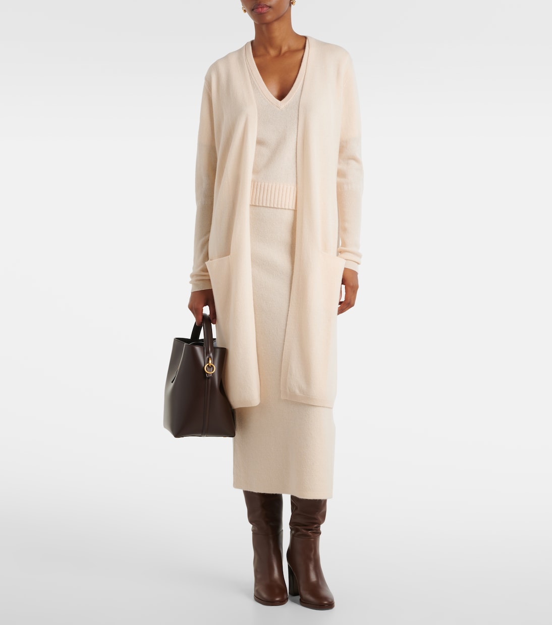 

Кардиган из шерсти и кашемира Jardin des Orangers, бежевый