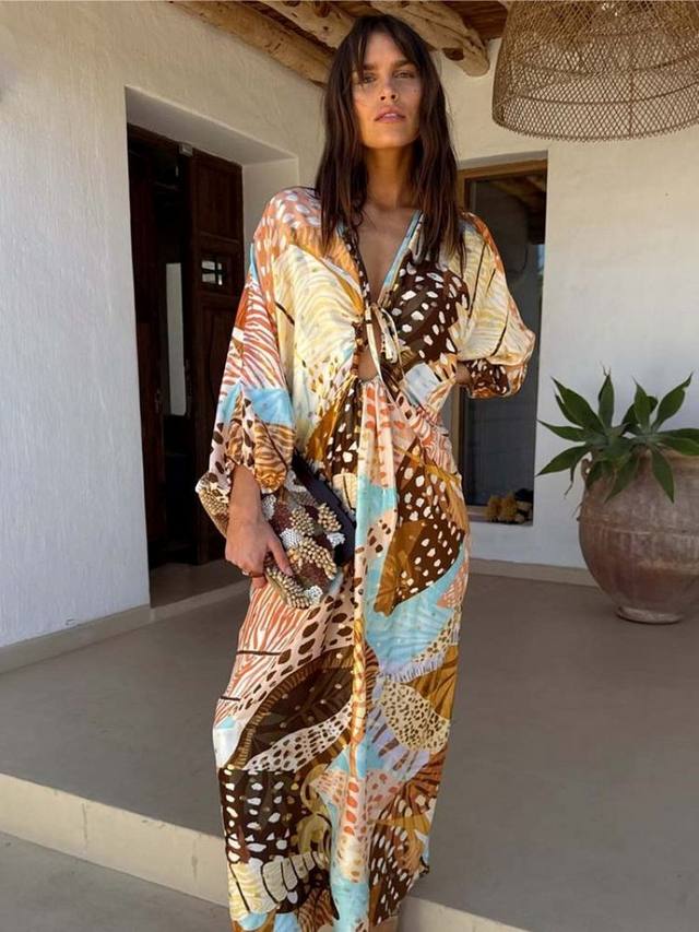 

Платье Toria с комбинированным анималистичным принтом Never Fully Dressed, Multi