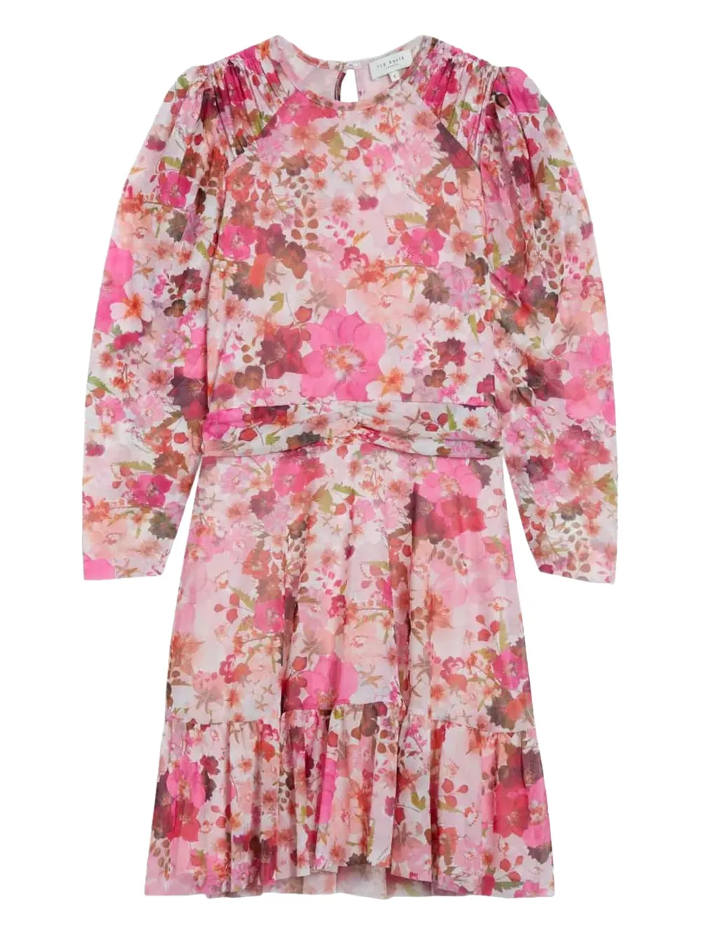 

Мини-платье с цветочным принтом Ted Baker, розовый