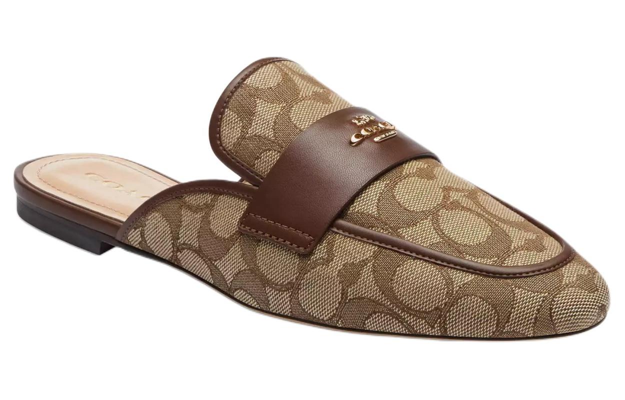 Закрытые тапочки женские коричневые COACH — фото 4