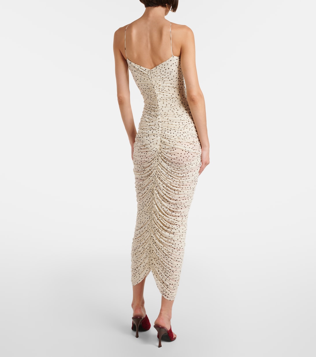 

Платье макси в горошек с цветочной аппликацией Magda Butrym, Cream Dots