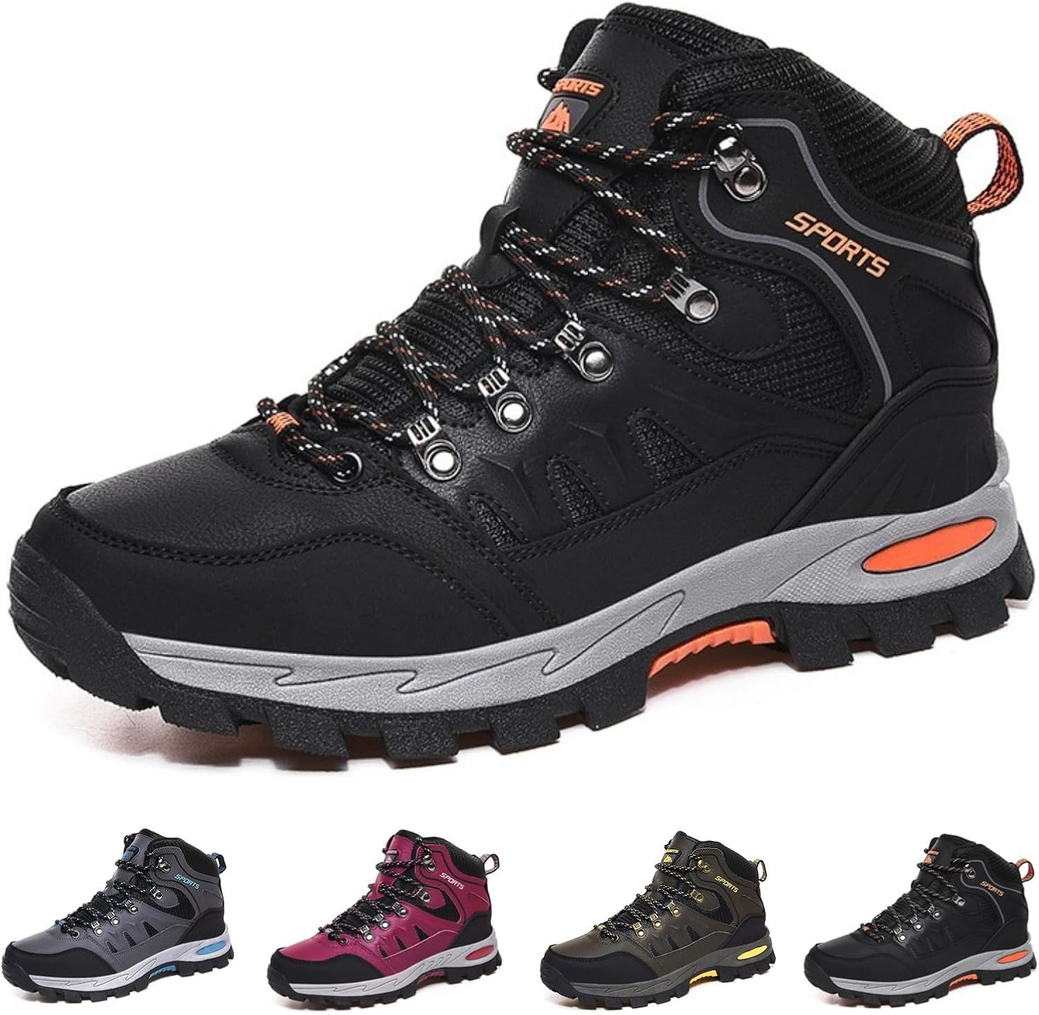 

Походные ботинки для мужчин и женщин, водонепроницаемые, прочные, нескользящие, удобные, для пар, для треккинга на открытом воздухе Macefil, черный