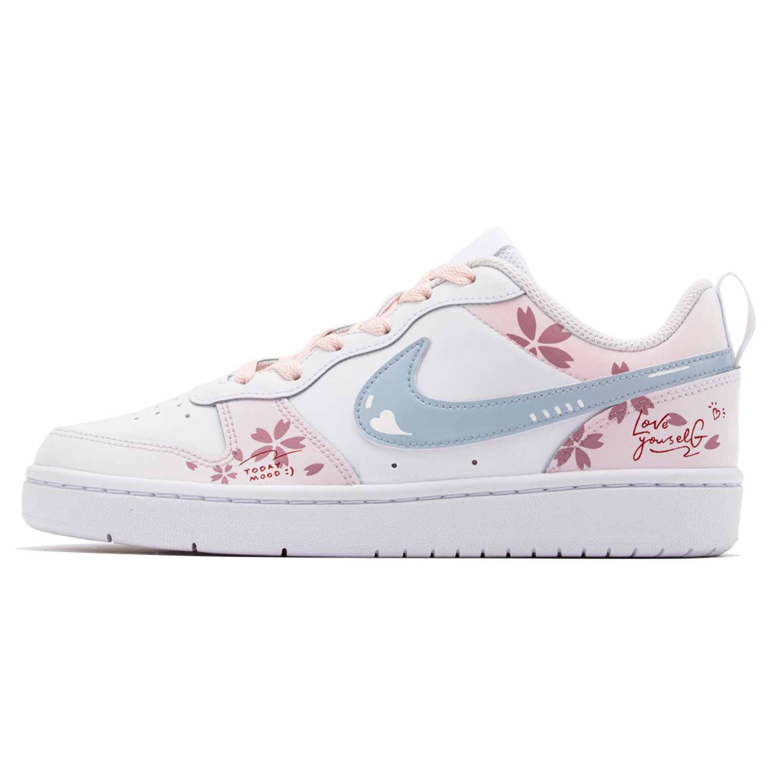 

Кроссовки Nike Court Borough Skateboard Shoes Women's Low-Top Pink/White, Белый, Кроссовки Nike Court Borough Skateboard Shoes Women's Low-Top Pink/White