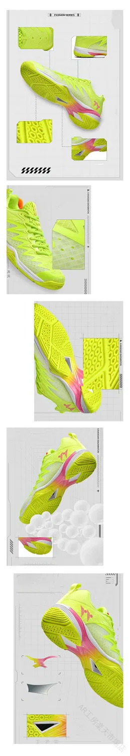 Универсальные кроссовки для бадминтона и тенниса, Green + Pink — фото 2