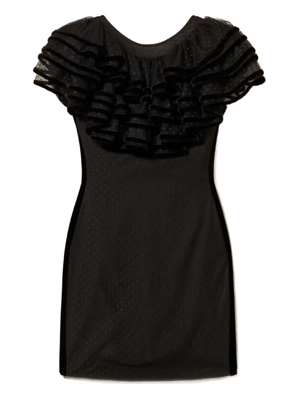 

Платье из тюля с оборками Twinset, черный